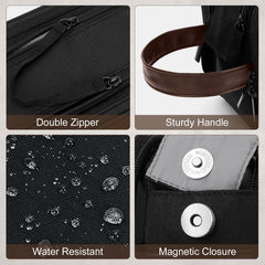 Wedama waterproof Oxford exterior protects contents in damp bathrooms and luggage.