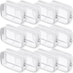 Weewooday clear makeup bags—12-piece set, see-through design for fast cosmetics access.