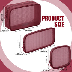 Weewooday medium mesh makeup bag ideal for routine essentials and quick access.