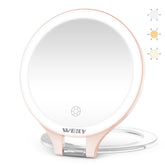 WEILY magnifying mirror 10x-1x closeup view for precise makeup and brow grooming.