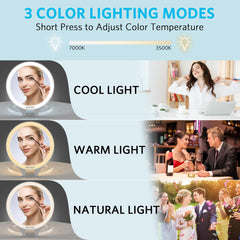 WEILY magnifying mirror light with three color lights supports accurate color matching.