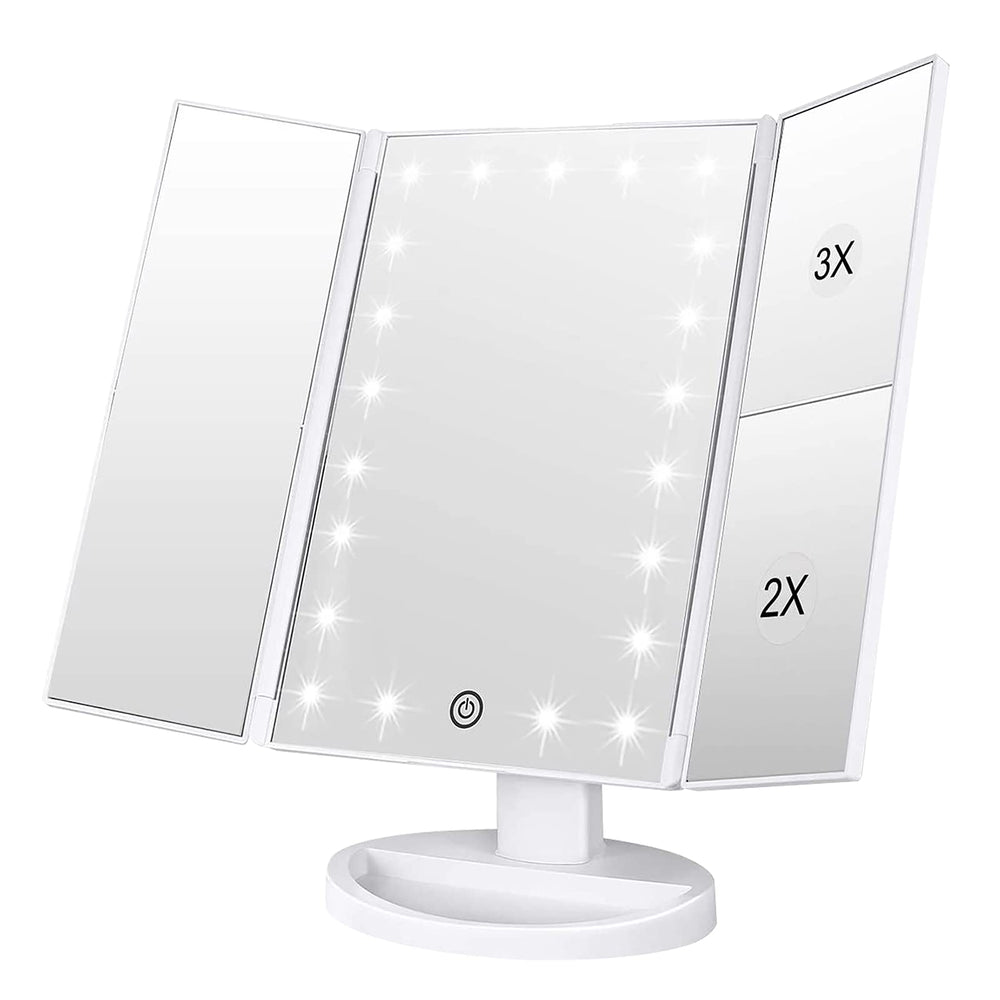 WEILY makeup mirror with 21 LED lights for bright, even illumination.