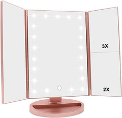 WEILY makeup mirror with 21 LEDs provides bright, even lighting for precise makeup application.