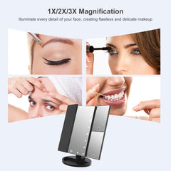 WEILY makeup mirror features tri-fold design and 180-degree rotation