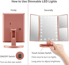 WEILY tri-fold design makes storage and travel easier for the makeup mirror.