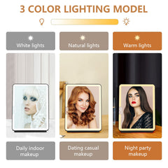 WEILY rechargeable 2000mAh mirror lasts hours between charges during trips.