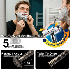 WEISHI long-handle safety razor offers a secure, nostalgic grip for steady shaves