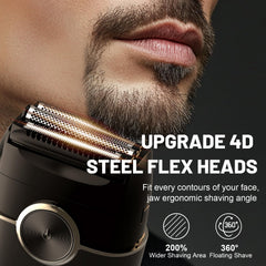 Welclux foil shaver four blades close-up shows adaptive cutting for contours