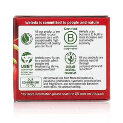 Weleda Face Care Plumping Day Cream maca roots visual emphasizes skin-supporting peptides.