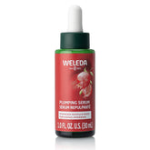 Weleda Face Care Plumping Serum bottle close-up highlighting hydration and radiance.