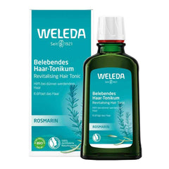 Weleda rosemary revitalising hair tonic bottle for refreshed scalp