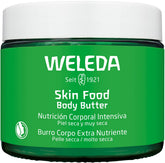 Weleda Skin Food Intensive Body Butter jar closeup showing rich moisture.