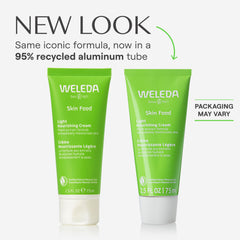 Weleda Skin Food Light chamomile detail for calming skin care.