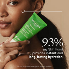 Weleda Skin Food creamy texture ready for instant skin nourishment.