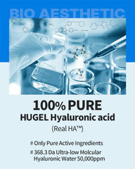 Wellage Real Hyaluronic Blue Ampoule on skin demonstrates fragrance-free hydration.