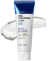 Wellage Real Hyaluronic Cream 100 bottle closeup showcases deep hydration potential