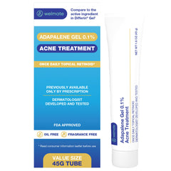 WELMATE Adapalene Gel 0.1% tube close-up for targeted acne control