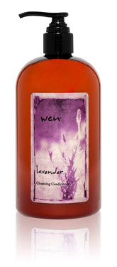 WEN by Chaz Dean Lavender bottle front highlights hydrating cleansing for all hair types and volume.