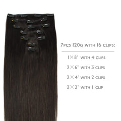 Wennalife clip-in hair extensions 18inch length showing added length and natural volume