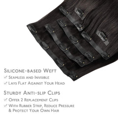 Wennalife opened packaging showing seven-piece clip-in set