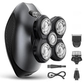 WEQOEE electric razor head shave close-up for smooth head and body results.