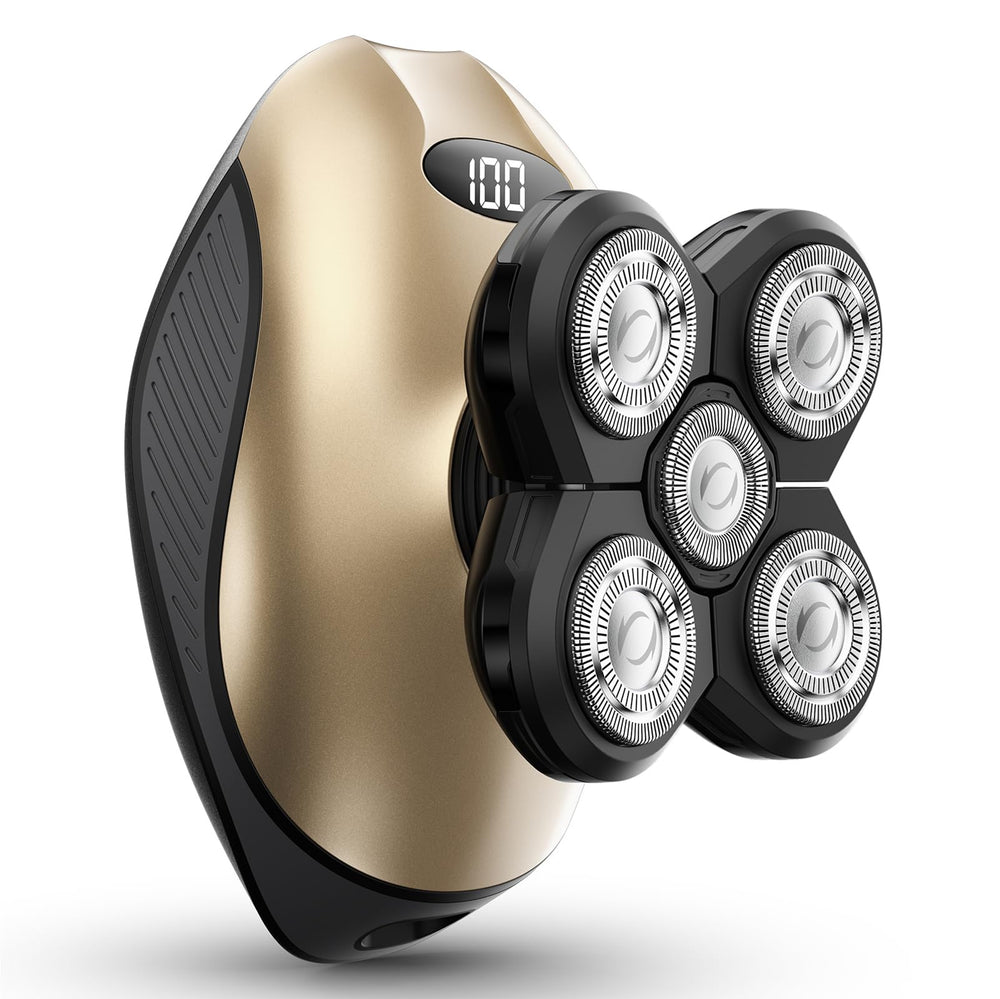 WEQOEE women's electric razor shows 5D floating head for smooth body contour shaving.