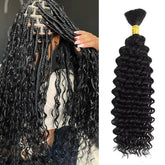 WEQUEEN 16A Deep Wave braiding hair close-up shows natural volume for effortless styling.
