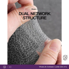 WhaleLife loofah sponge rough surface pack-4 side view for texture