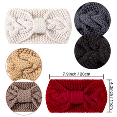 Whaline twisted elastic turban headbands close-up highlighting soft, stretchy warmth.
