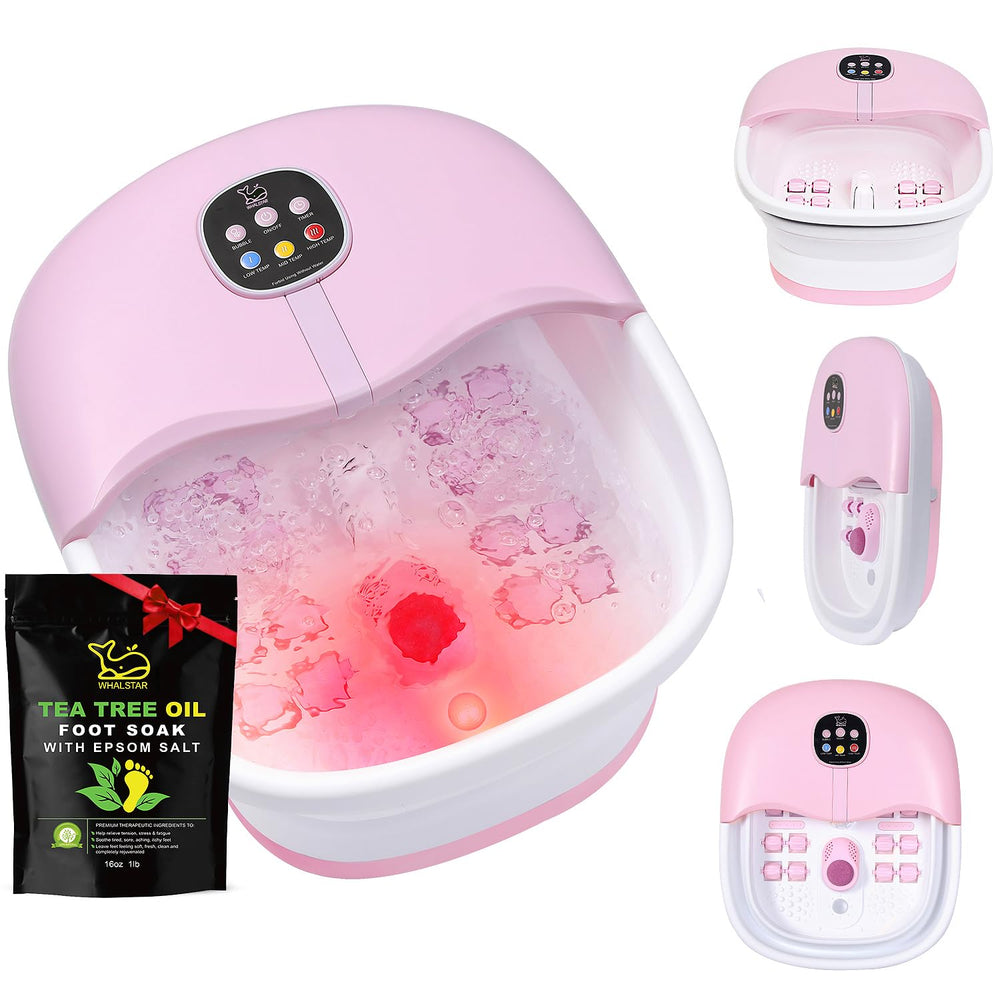 WHALSTAR foot spa bath massager with remote and red light for at-home relaxation.