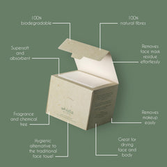 Whistle Wellness disposable face towel 10x12 demonstrates strong absorbency for makeup removal.