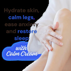Wholesome Hippy Magnesium Calm Cream texture close-up highlights creamy hydration.
