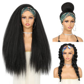 WIGNEE kinky straight headband wig 26in front view for natural look
