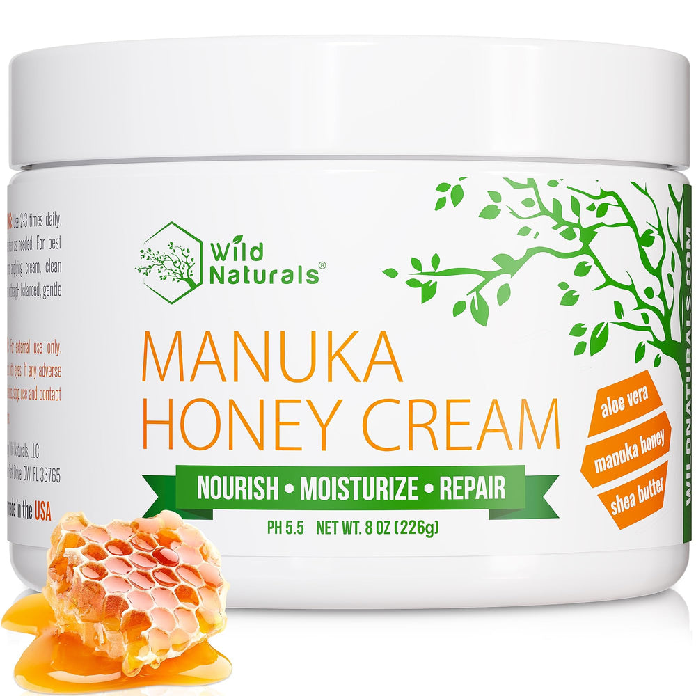 Wild Naturals Manuka Honey Moisturizer bottle closed, ready for all-day moisture.
