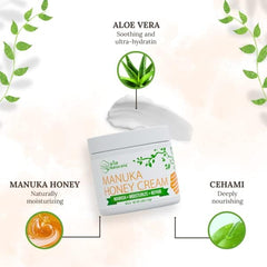 Wild Naturals Manuka Honey Moisturizer jar closeup highlighting rich formula.