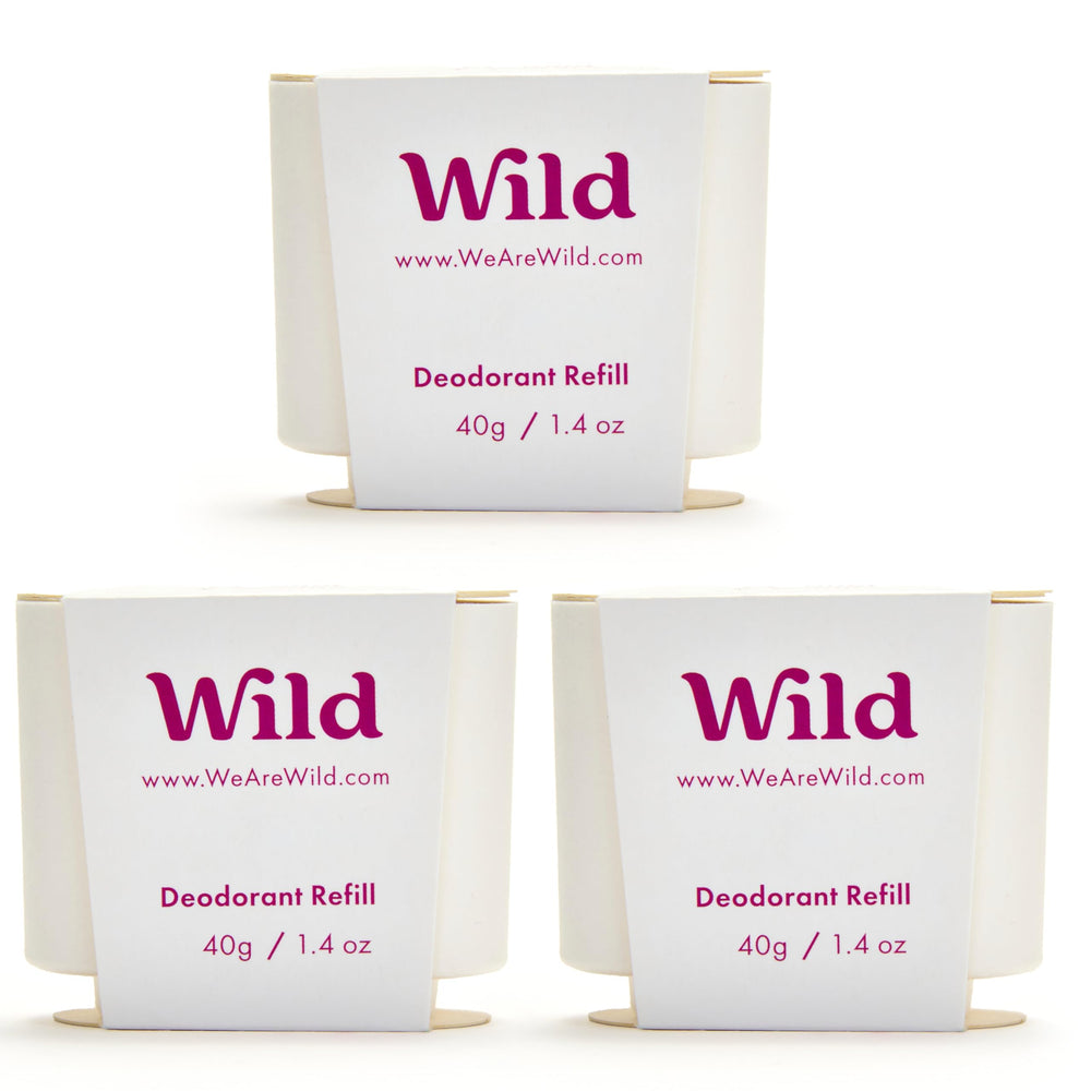 Wild refillable deodorant with refill system shown for waste-free daily use.