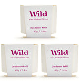 Wild refillable deodorant with refill system shown for waste-free daily use.