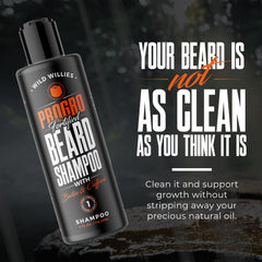 Wild Willies Beard Shampoo lather shows rich foam for refreshing clean and dandruff control.