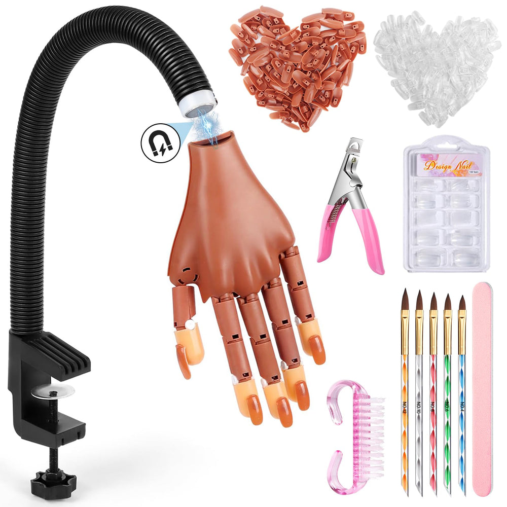 Wilfniee magnetic practice hand palm detachable design for easy gel nail setup