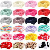 WILLBOND 24-piece spa headbands pink bow packaging; bulk kit for stylish skincare mornings.