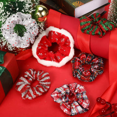 WILLBOND velvet Christmas scrunchie with soft texture for comfortable wear.