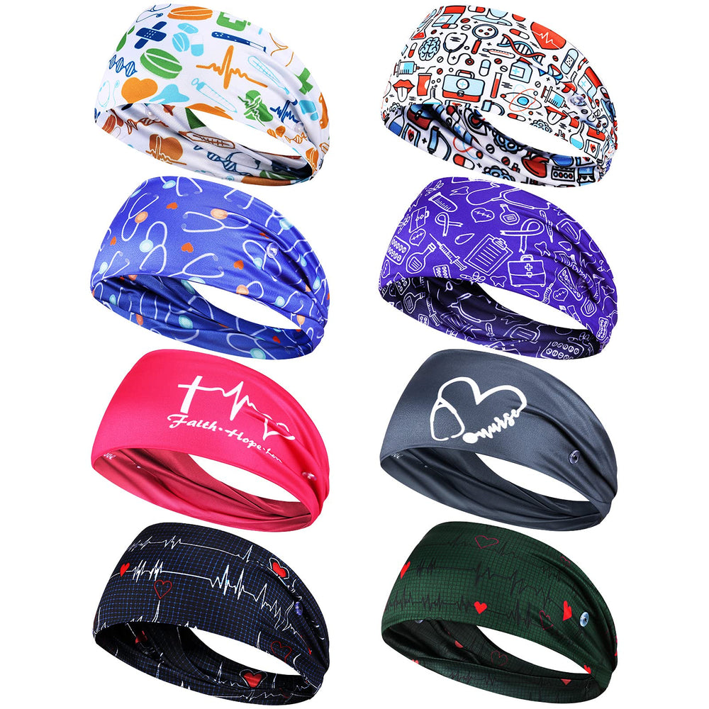 Willbond nursing headbands with buttons pattern 1 keeps hair tidy during spa or yoga.
