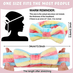 WILLBOND pink bow headband extended; stretchy fit for most head sizes during cleansing.