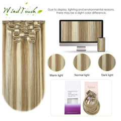 WindTouch clip-in extensions at-home application made simple for styling