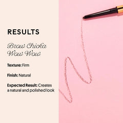 Winky Lux Uni-Brow pencil waterproof swatch demonstrates longwear for all-day brows