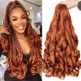 WIPPORYA ginger French curl hair close-up showing soft texture for natural protective styling.