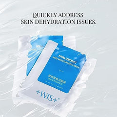 +WIS+ Hyaluronic Mask sheet closeup shows ultra-thin, comfortable moisture sheet.