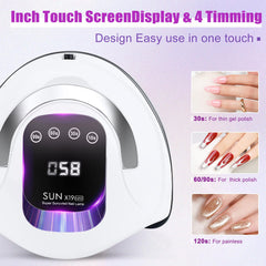 Wisdompark nail lamp smart sensor activated for hands-free curing.