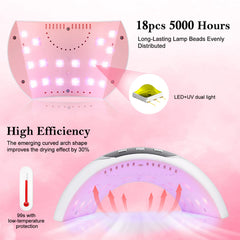 Wisdompark UV LED Nail Lamp timer settings 60/80/99s.