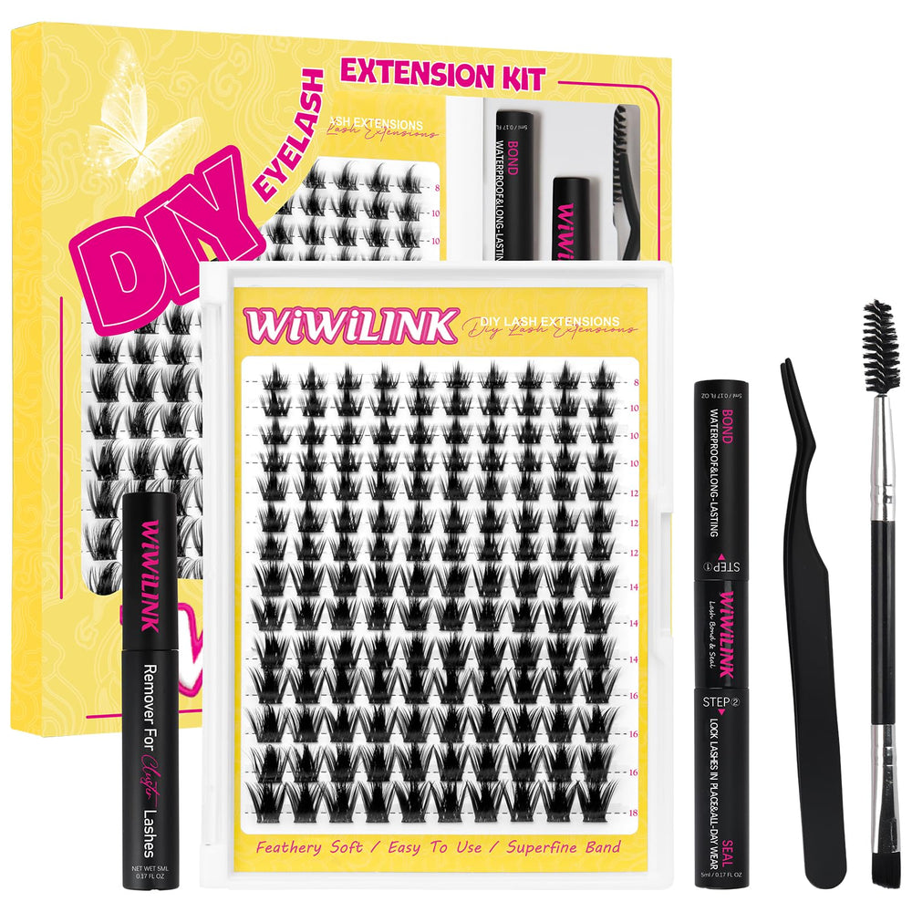 WiWiLINK California Sunset Kit manga lash clusters 8-10mm for fluffy day looks.